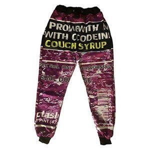 New Lil Waynes Cup Cough Syrup Jogger Sweatpants Mens Size Medium $60 AA204